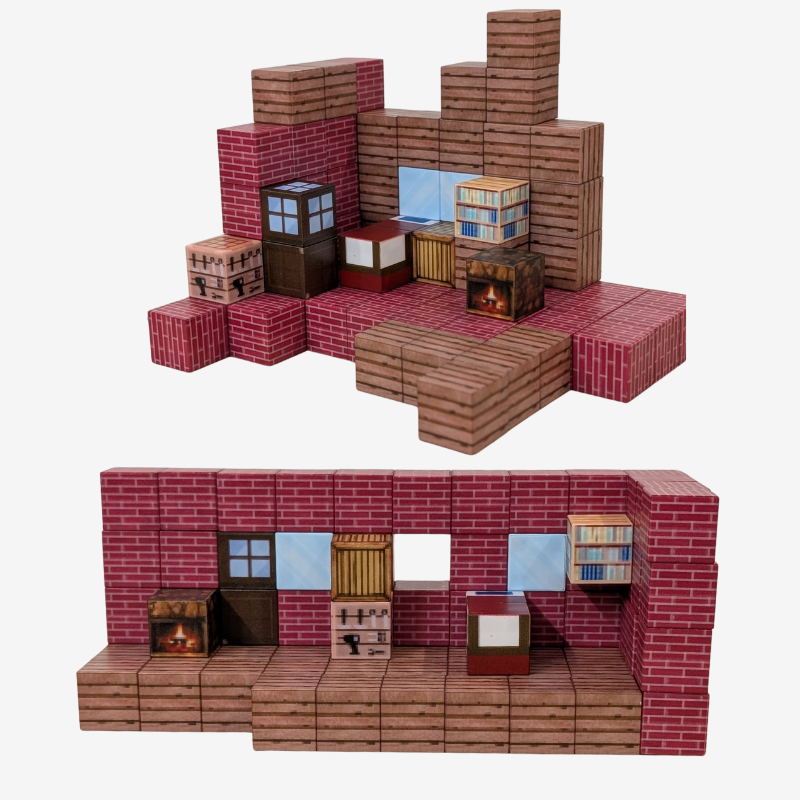 Red Brick Cabin Set - 80pcs