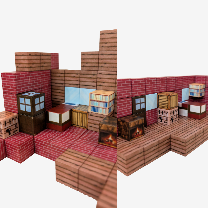 Red Brick Cabin Set - 80pcs