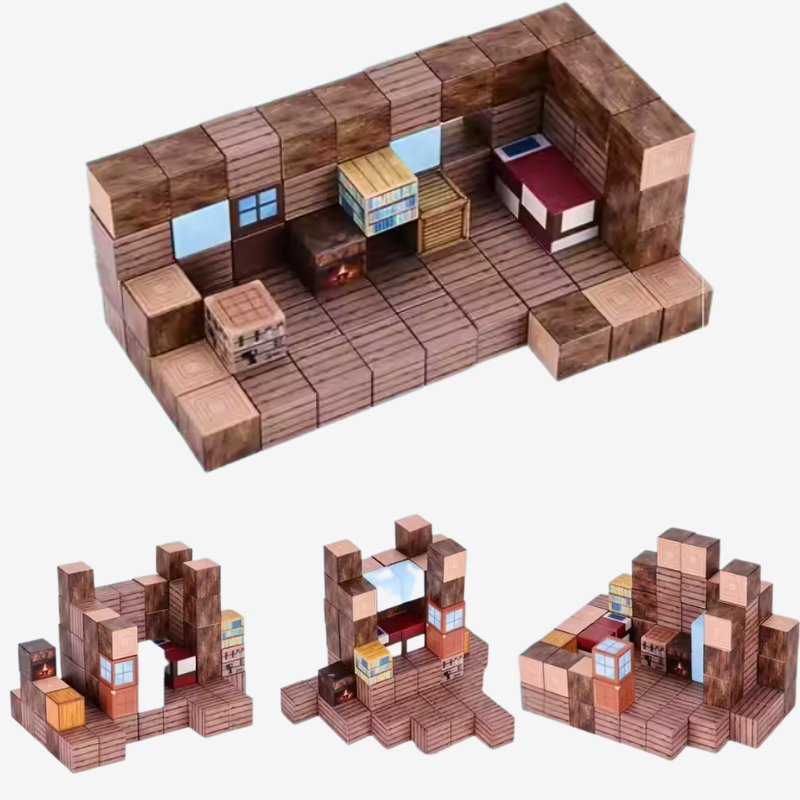 Wooden Cabin Set - 80pcs