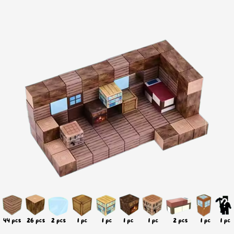 Wooden Cabin Set - 80pcs