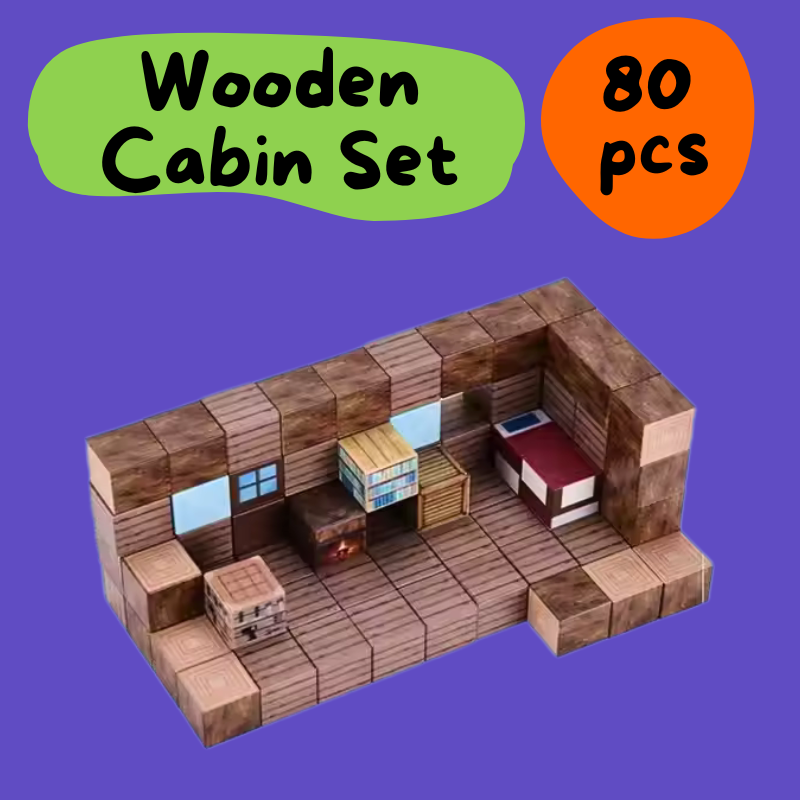 Wooden Cabin Set - 80pcs