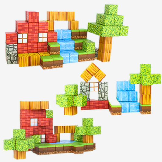Magnetic Building Blocks Set - 100pcs (Larger Sized Blocks)