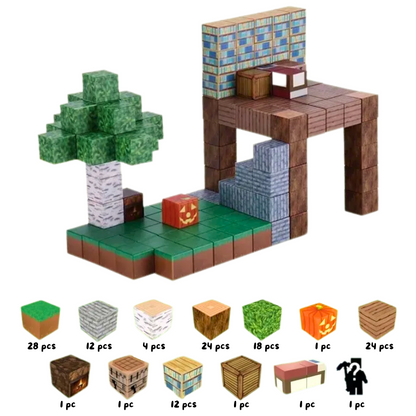 Jungle Cabin Set - 128pcs, 2.5cm